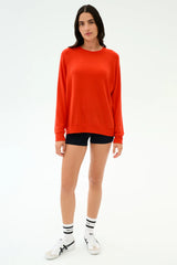 Andie Fleece Sweatshirt: Lotus Red