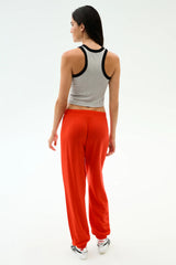 Andie Oversized Fleece Sweatpant: Lotus Red