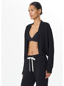 Suzan Fleece Cardigan: Black