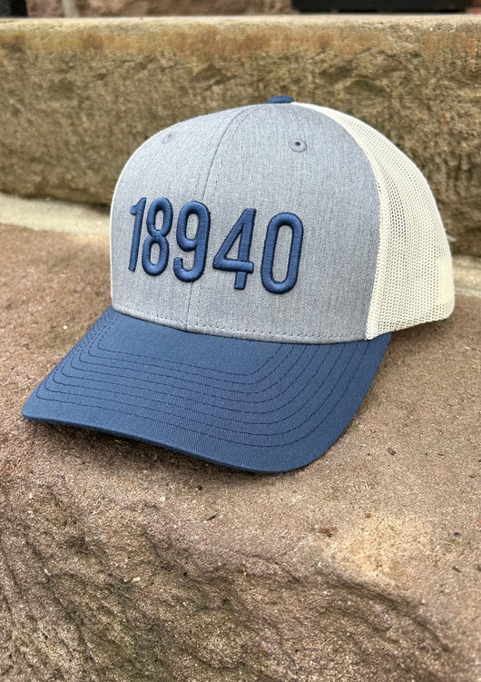 18940 Hat: Heather Grey/ Lt. Navy