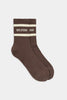 Logo Stripe Quarter Socks: Lentil