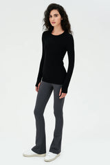 Louise Rib Long Sleeve: Black