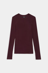 Louise Rib Long Sleeve: Dark Cherry
