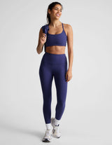 Spacedye Caught In The Midi High Waisted Legging: Eternal Blue Heather