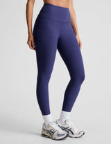 Spacedye Caught In The Midi High Waisted Legging: Eternal Blue Heather