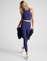 Spacedye Refocus Cropped Tank: Eternal Blue Heather