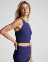 Spacedye Refocus Cropped Tank: Eternal Blue Heather