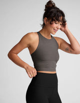 Spacedye Refocus Cropped Tank: True Gray Heather