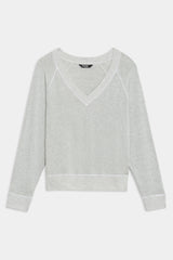 Bennie Fleece V-Neck Sweatshirt: Heather Grey