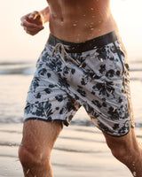 Cruise Boardshort: Frost Grey Fleur