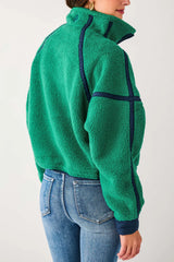 Mountain High Half Zip Fleece: Green Glow/Navy