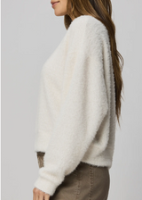 Fallon Fuzzy Sweater: White