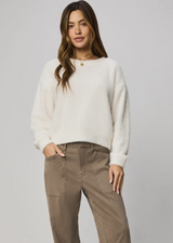 Fallon Fuzzy Sweater: White