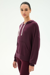 Joey Long Sleeve Hoodie: Dark Cherry