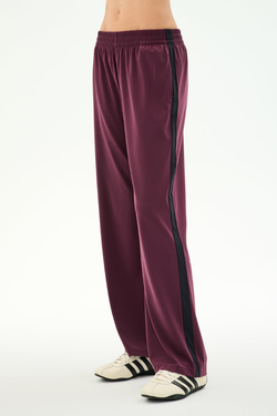 Maxie Rigor Track Pant: Dark Cherry & Black