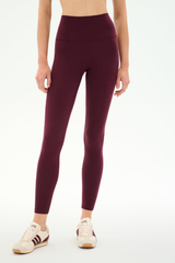 Airweight High Waisted 7/8 Pocket Legging: Dark Cherry