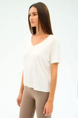 Georgia Jersey V Tee: White