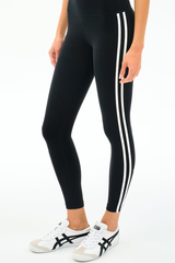 Ella Striped HW Airweight Legging: Black/ White