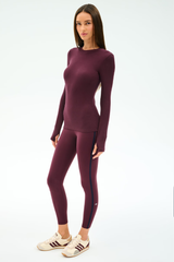 Louise Rib Long Sleeve: Dark Cherry