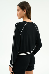 Brooks Fleece Sweatshirt With Stripe: Black & White
