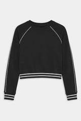 Brooks Fleece Sweatshirt With Stripe: Black & White