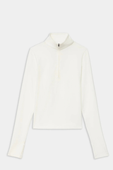 Stevie Active Rib Half Zip Waist Length: White