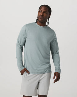 Long Sleeve Ponto Performance Tee: MIsty Blue Heather