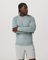 Long Sleeve Ponto Performance Tee: MIsty Blue Heather