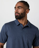 Short Sleeve Ponto Performance Polo: Azure Heather