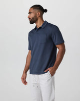 Short Sleeve Ponto Performance Polo: Azure Heather