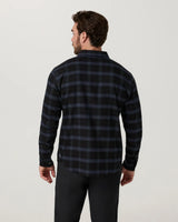 Long Sleeve Midweight Flannel Shirt: Black