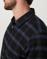 Long Sleeve Midweight Flannel Shirt: Black