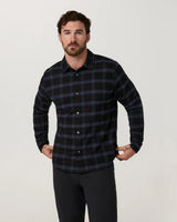 Long Sleeve Midweight Flannel Shirt: Black