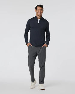 Ponto 1/2 Zip Mock Neck: Ink Heather