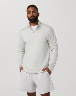 Ponto 1/2 Zip Mock Neck: Salt Heather