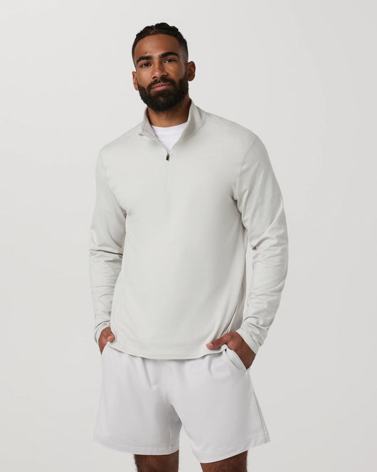 Ponto 1/2 Zip Mock Neck: Salt Heather