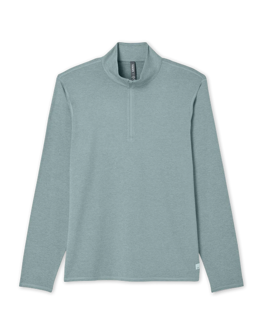 Ponto 1/2 Zip Mock Neck: Misty Blue heather