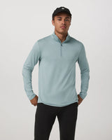 Ponto 1/2 Zip Mock Neck: Misty Blue heather