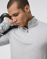 Ponto 1/2 Zip Mock Neck: Light Heather Grey