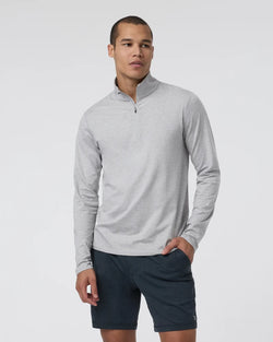 Ponto 1/2 Zip Mock Neck: Light Heather Grey