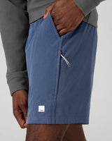 Banks Session Short Unlined 7": Azure Linen Texture
