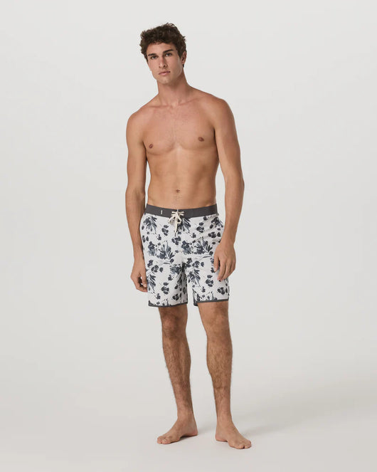 Cruise Boardshort: Frost Grey Fleur