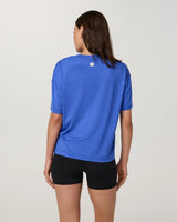 Energy Tee Long: Electric Blue Heathe