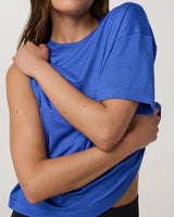 Energy Tee Long: Electric Blue Heathe