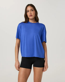 Energy Tee Long: Electric Blue Heathe