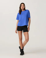 Energy Tee Long: Electric Blue Heathe