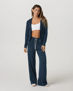 Halo Mini Full Zip Hoodie: Blue Coast Heather