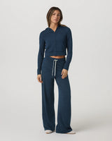 Halo Mini Full Zip Hoodie: Blue Coast Heather