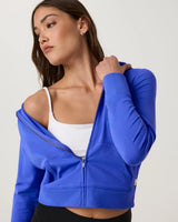Halo Mini Full Zip Hoodie: Electric Blue