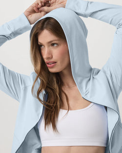 Halo Mini Full Zip Hoodie: Soft Skye Heather